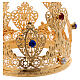 Ducal crown for religious statues, gems, 10 cm diameter s2