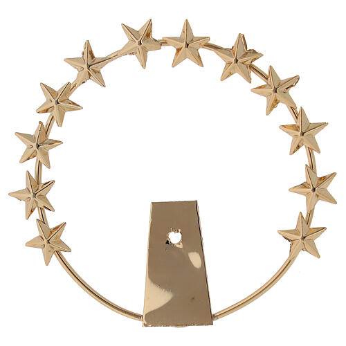 Virgin's halo with stars, gold plated brass, 8 cm 1
