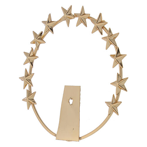 Virgin's halo with stars, gold plated brass, 8 cm 2