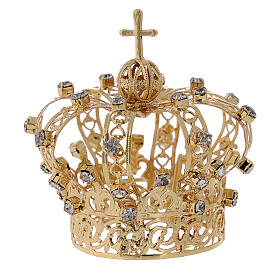 Corona Virgen cruz y gemas 4 cm