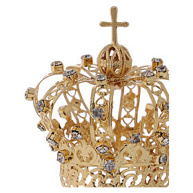 Corona Virgen cruz y gemas 4 cm