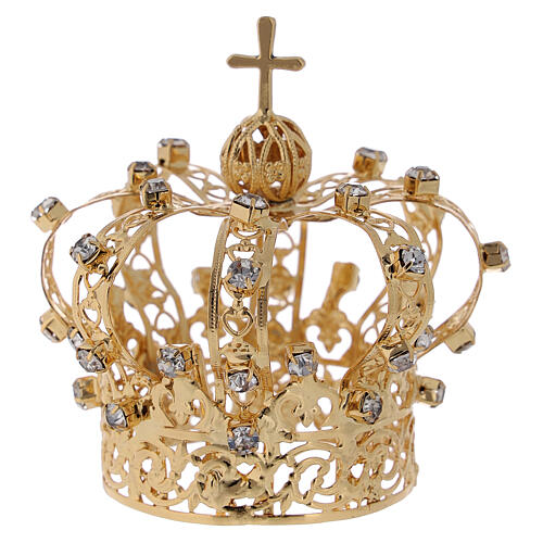 Corona Virgen cruz y gemas 4 cm 3