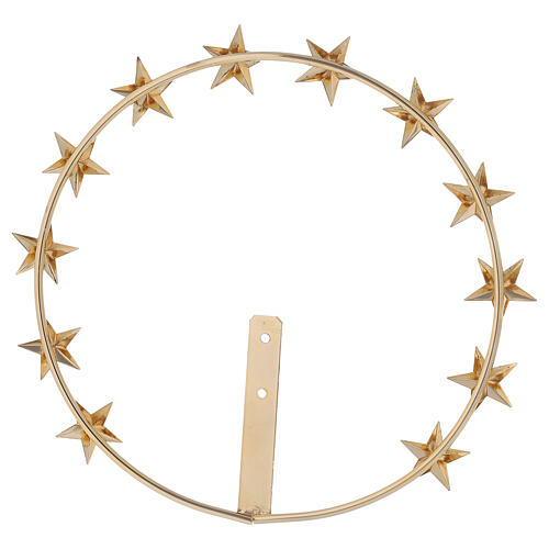 Halo for Virgin's statue, stars, gold plated brass, 20 cm 4