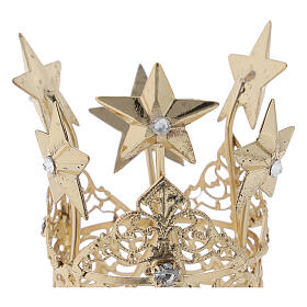 Crown for Virgin Mary, gold plated brass, 3 cm