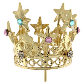 Crown for Virgin Mary, gold plated brass, 3 cm
