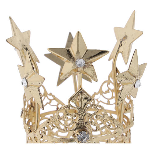 Crown for Virgin Mary, gold plated brass, 3 cm 2