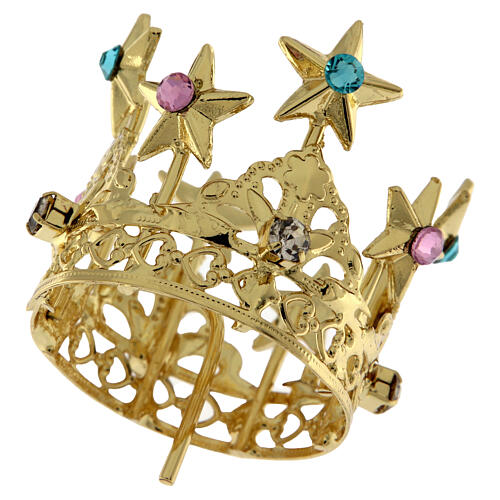 Crown for Virgin Mary, gold plated brass, 3 cm 4