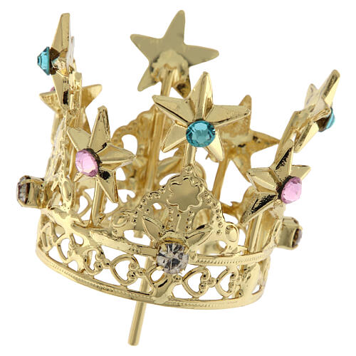 Couronne pour Vierge laiton doré 3 cm 3