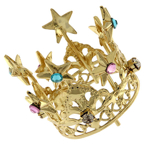 Coroa para Nossa Senhora latão dourado 3 cm 2