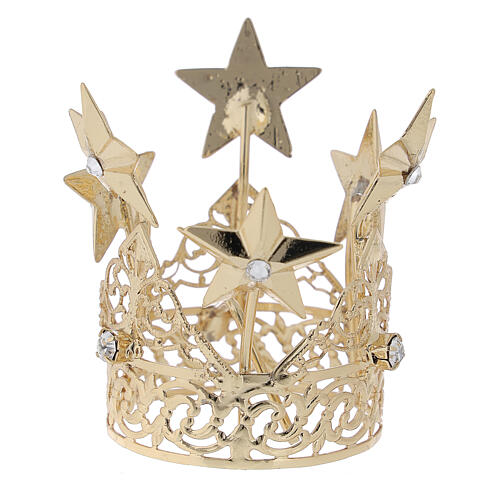 Crown for Mary statue in golden brass 3 cm 3