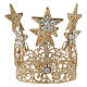 Corona con estrellas para Virgen latón dorado 5 cm s3