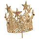 Corona con stelline strass per Madonna ottone dorato 5 cm s6
