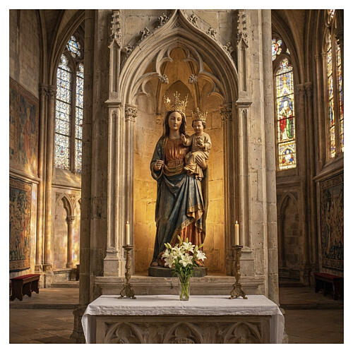 Coroa com estrelas para Nossa Senhora latão dourado 5 cm 5