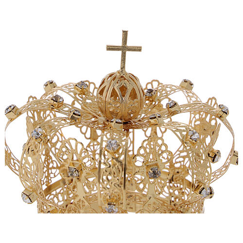 Corona real para Virgen latón dorado 8 cm 2