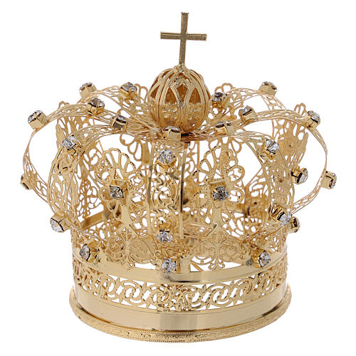 Corona real para Virgen latón dorado 8 cm 4