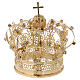 Couronne royale pour Vierge laiton doré 8 cm s1