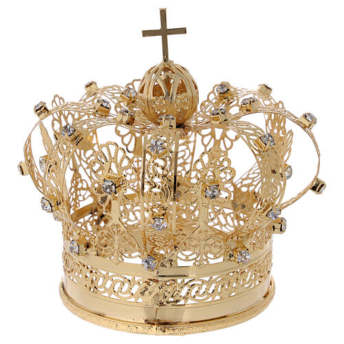 Corona regale per Madonna ottone dorato 8 cm 1