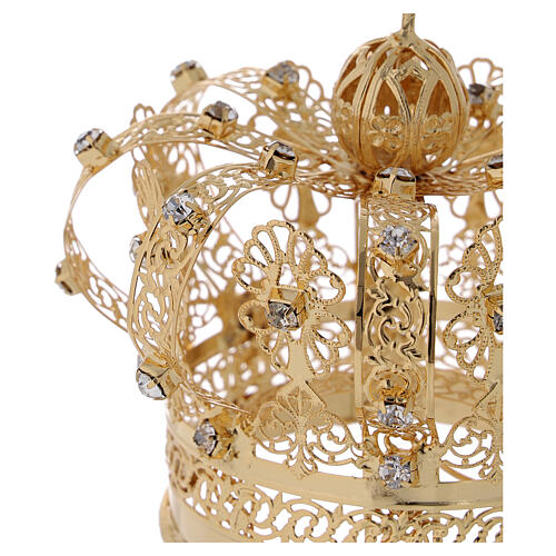 Corona regale per Madonna ottone dorato 8 cm 3
