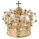 Coroa real para Nossa Senhora latão dourado 8 cm s1