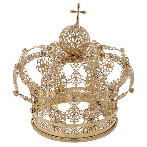 Corona real para Virgen latón dorado 12 cm 1