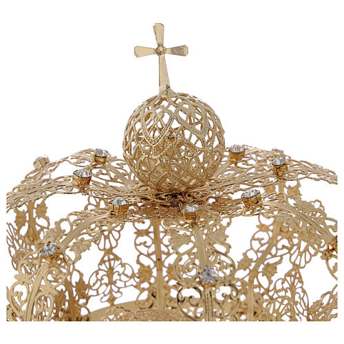 Corona real para Virgen latón dorado 12 cm 2
