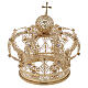 Corona real para Virgen latón dorado 12 cm s1