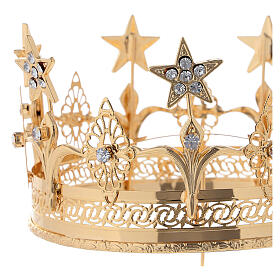 Krone für Heilige aus vergoldetem Messing, 14 cm