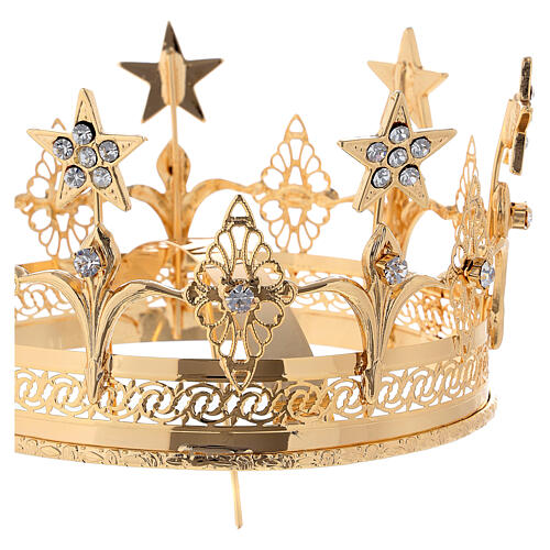 Crown for Saints, gold plated brass, 14 cm 3