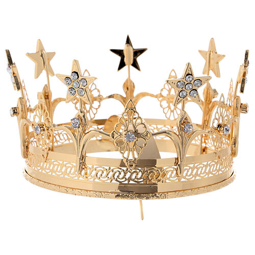 Crown for Saints, gold plated brass, 14 cm 4