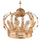 Krone für Heilige aus vergoldetem Messing mit weißen Schmucksteinen, 18 cm s3