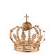 Gold plated brass crown for Saint, white gems, 18 cm s1