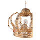 Gold plated brass crown for Saint, white gems, 18 cm s2