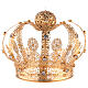 Gold plated brass crown for Saint, white gems, 18 cm s4