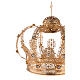 Corona Latón dorado para Santo con gemas blancas 18 cm s2