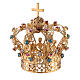 Corona Latón dorado para Santo con gemas coloreadas 4 cm s1