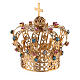 Corona Latón dorado para Santo con gemas coloreadas 4 cm s2