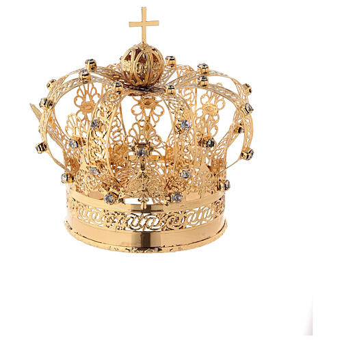 Corona Virgen latón dorado diám 9 cm 4