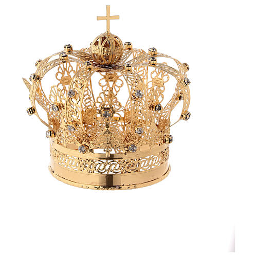 Corona Madonna ottone dorato diam 9 cm 4