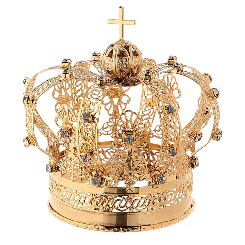 Coroa para imagem de Nossa Senhora latão dourado diâmetro 9 cm 1