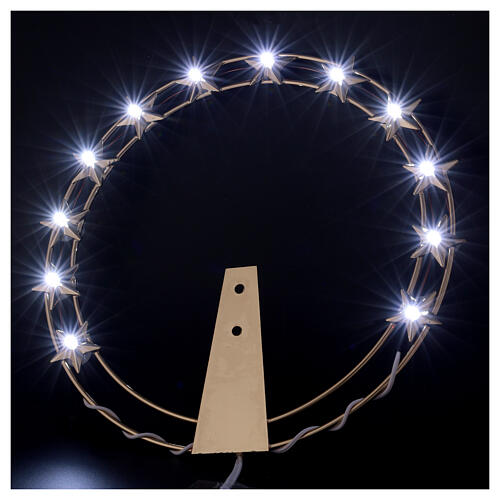 STOCK Auréola com estrelas lâmpadas LED latão dourado 20 cm 2