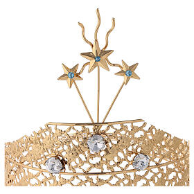 Diadem of filigree of gold plated brass and rhinestones