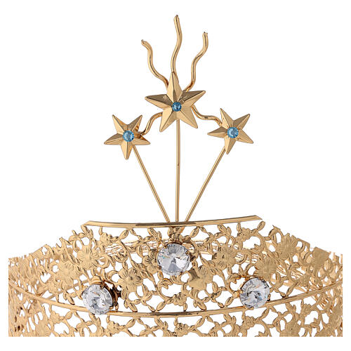 Diadem of filigree of gold plated brass and rhinestones 2