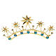 Gold plated brass crown with rhinestones s4