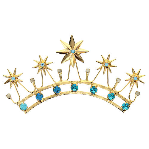 Golden brass crown with rhinestones 1