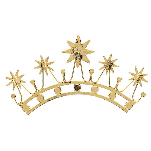 Golden brass crown with rhinestones 3