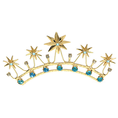 Golden brass crown with rhinestones 4