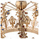 Coroa para imagens latão dourado com strass coloridos 20 cm s6