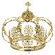 Golden brass crown for statues with colored rhinestones 20 cm s1