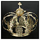Golden brass crown for statues with colored rhinestones 20 cm s2