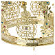 Golden brass crown for statues with colored rhinestones 20 cm s8